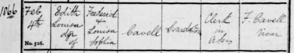 Edith Cavell baptism 4 Feb 1866.jpg