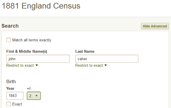 Lost Cousins Ancestor Chart